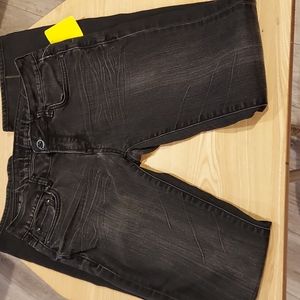 Women's Buffalo David Bitton Black Washed Distressed Mid Rise  Boot Cut Jeans